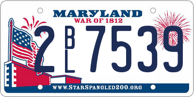 MD license plate 2BL7539