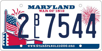 MD license plate 2BL7544