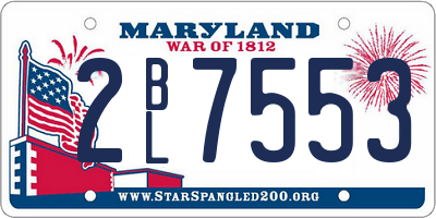 MD license plate 2BL7553