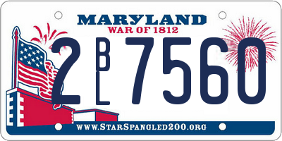 MD license plate 2BL7560