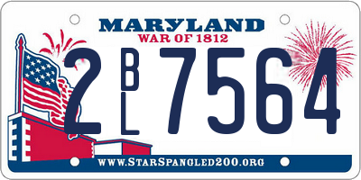 MD license plate 2BL7564