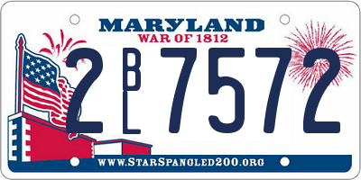 MD license plate 2BL7572