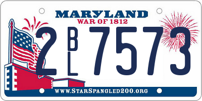 MD license plate 2BL7573