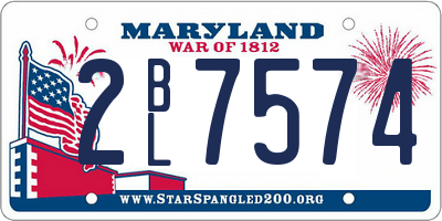 MD license plate 2BL7574