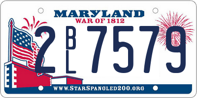 MD license plate 2BL7579