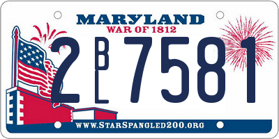 MD license plate 2BL7581