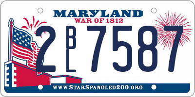 MD license plate 2BL7587