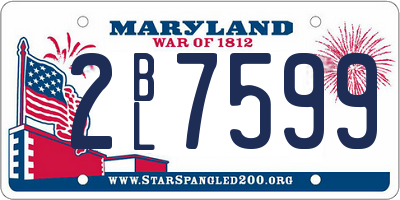 MD license plate 2BL7599