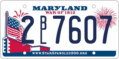 MD license plate 2BL7607