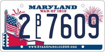 MD license plate 2BL7609