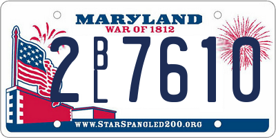 MD license plate 2BL7610