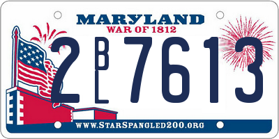 MD license plate 2BL7613