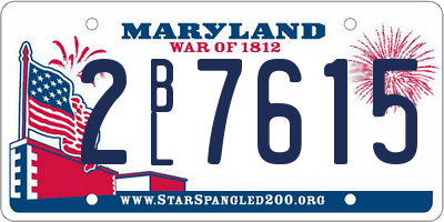 MD license plate 2BL7615