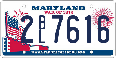 MD license plate 2BL7616