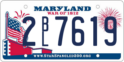 MD license plate 2BL7619