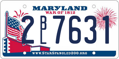 MD license plate 2BL7631