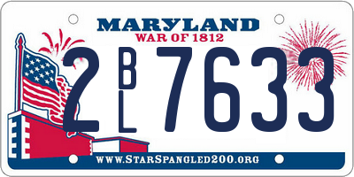 MD license plate 2BL7633