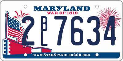 MD license plate 2BL7634