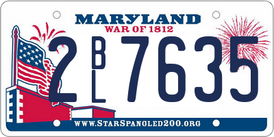MD license plate 2BL7635