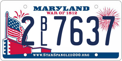 MD license plate 2BL7637