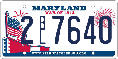 MD license plate 2BL7640