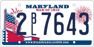 MD license plate 2BL7643