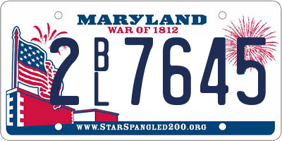 MD license plate 2BL7645