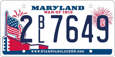 MD license plate 2BL7649