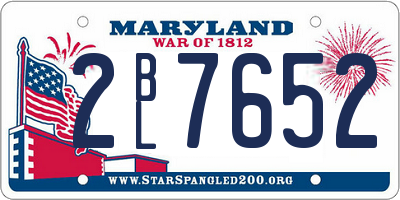 MD license plate 2BL7652