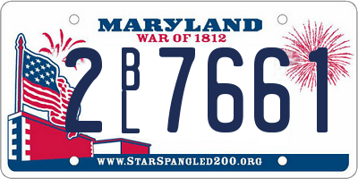 MD license plate 2BL7661