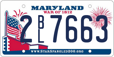 MD license plate 2BL7663