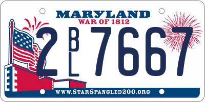 MD license plate 2BL7667
