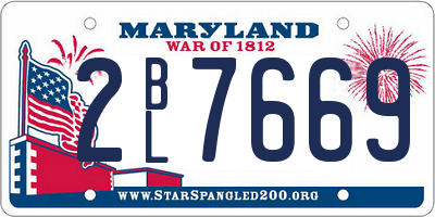 MD license plate 2BL7669