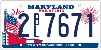MD license plate 2BL7671
