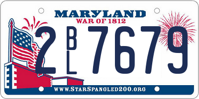 MD license plate 2BL7679