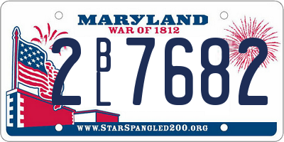 MD license plate 2BL7682