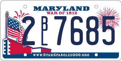 MD license plate 2BL7685