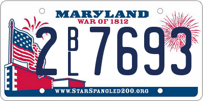 MD license plate 2BL7693