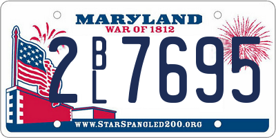 MD license plate 2BL7695