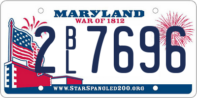MD license plate 2BL7696