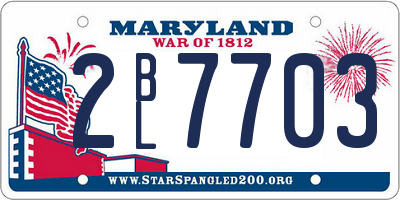 MD license plate 2BL7703