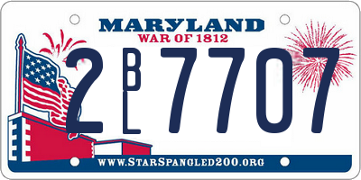 MD license plate 2BL7707