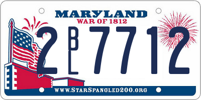 MD license plate 2BL7712