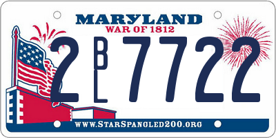 MD license plate 2BL7722