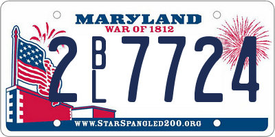 MD license plate 2BL7724