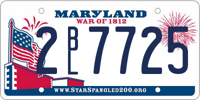 MD license plate 2BL7725