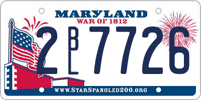 MD license plate 2BL7726