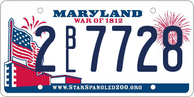 MD license plate 2BL7728