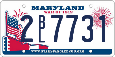 MD license plate 2BL7731