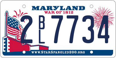 MD license plate 2BL7734
